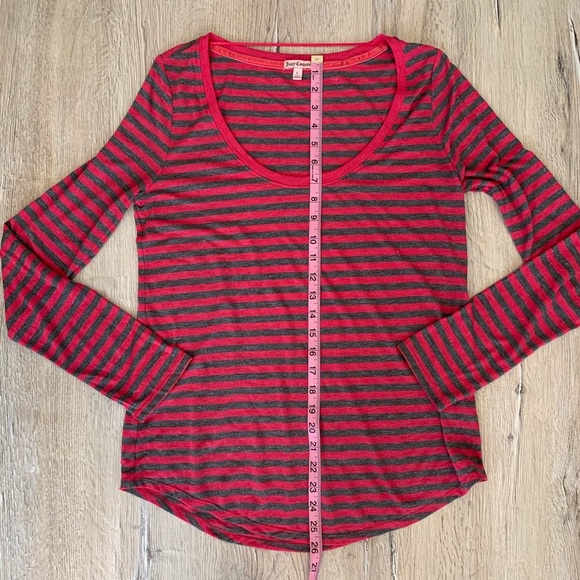 Juicy Couture Pink & Grey Stripped Long Sleeve - Picture 7 of 7